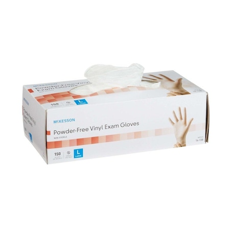 Mckesson Disposable Gloves, Vinyl, Powder-Free, L, 1500 PK, Clear 14-138